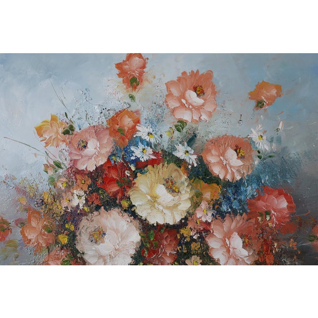 Edmond Sanders, Vase with Flowers, 1950s, Oil on Canvas, Framed For Sale - Image 4 of 11