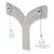 Contemporary 18k 750 Solid White Gold Blue Topaz Drop Earrings, Pair For Sale - Image 3 of 12