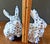 Vintage MCM Herend Style Andrea Sadek Blue & White Fishnet Porcelain Bunny Rabbit Figurines -Set of 2 For Sale In Dallas - Image 6 of 6