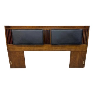 Mid-Century Modern Lane Walnut & Rosewood King Size Headboard For Sale