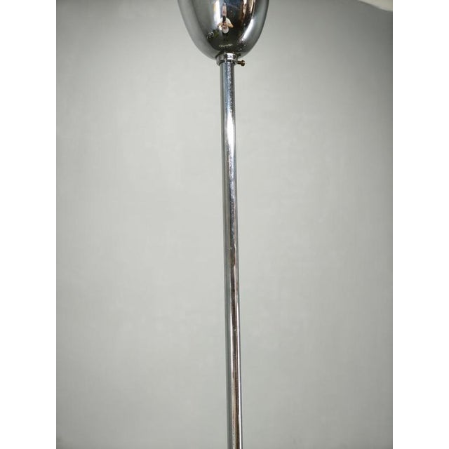 Vintage Pendant Light in Chrome and Floral Glass by Elektroinstala Děčín, 1950s For Sale - Image 6 of 14