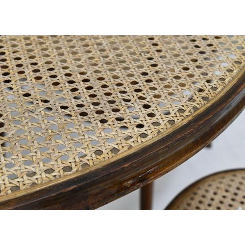 Wood Bistro Dining Table in Bentwood and Cane by Alvar Aalto for Thonet For Sale - Image 7 of 11