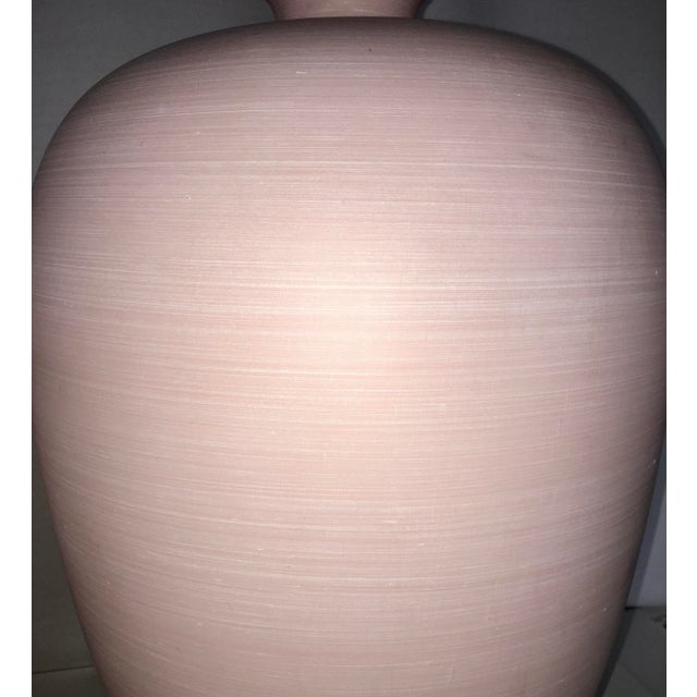 O'Keefe Style 1980's Calla Lily Hand Glazed Blush Pink Plaster Sculpted Table Lamps - A Pair For Sale In Denver - Image 6 of 9