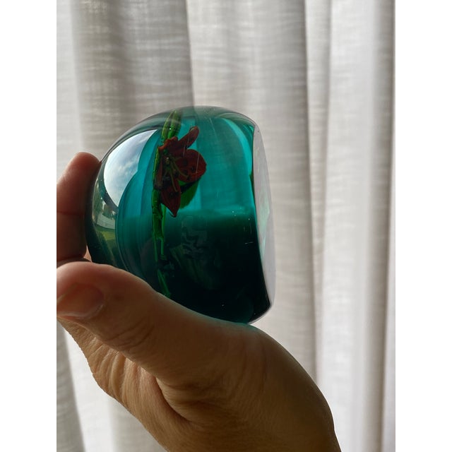 William Manson Caithness Aqua Glass Paperweight (Scotland) For Sale - Image 10 of 12