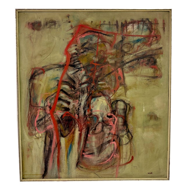 Mino Ceretti, Abstract Composition, 1950s, Oil on Canvas For Sale