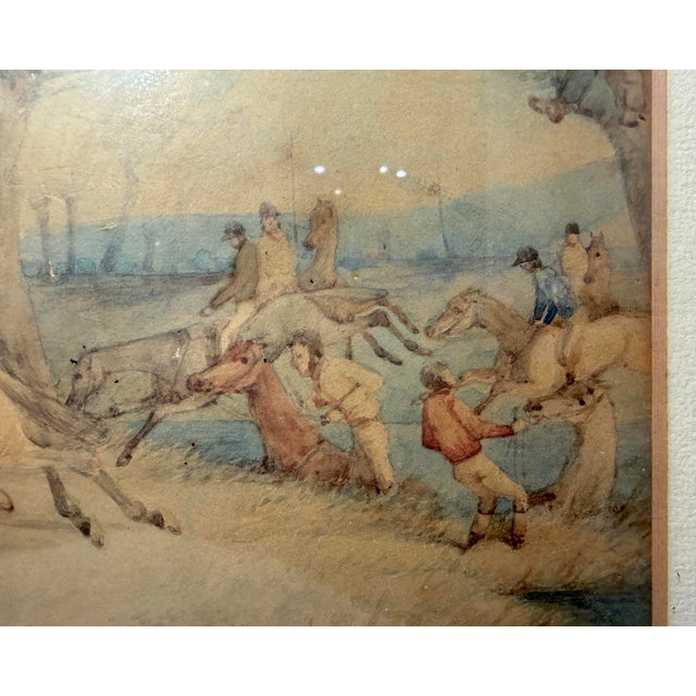 Paint Antique 19th Century Henry Alken Men on Horseback Jockey Watercolor Painting Art For Sale - Image 7 of 13
