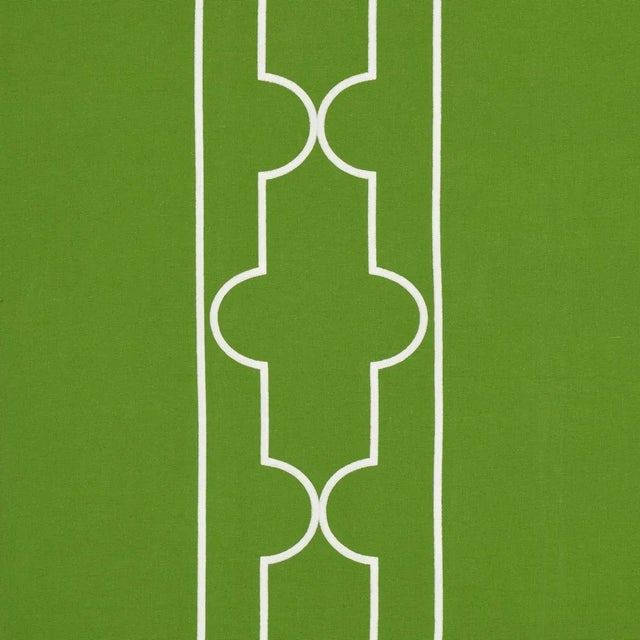 Sample - Schumacher Limitless Lattice Fabric in Leaf For Sale