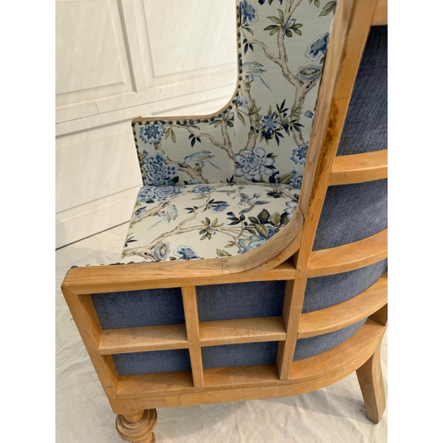 French Chinoiserie Balloon Porters Chair With Wood Cage Design For Sale - Image 10 of 12
