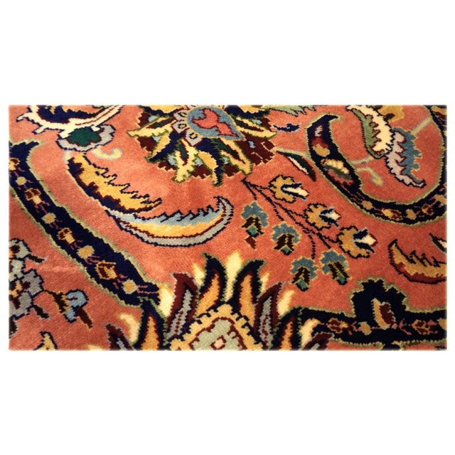 Antique Persian Tabriz Pahlavi Wool 11x17 Orange, Blue & Green Handmade Area Rug #9902606 For Sale - Image 11 of 13