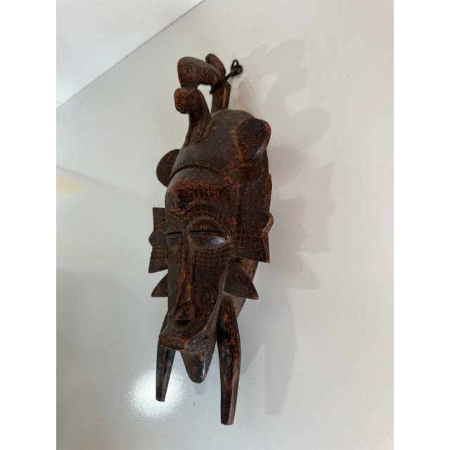 1960's Vintage Hand-Carved African Tribal Wall Mask/ Sold For Sale - Image 12 of 12