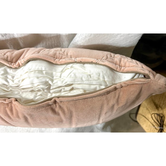 Bella Notte Long Cotton Velvet Lumber Pillow in Pearl For Sale In Denver - Image 6 of 12