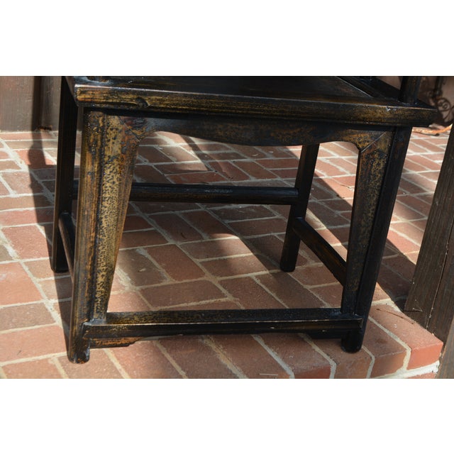 Arhaus Wooden Oriental High Back Ming Style Side Decorative Chair W/ Yoke Back For Sale - Image 10 of 18