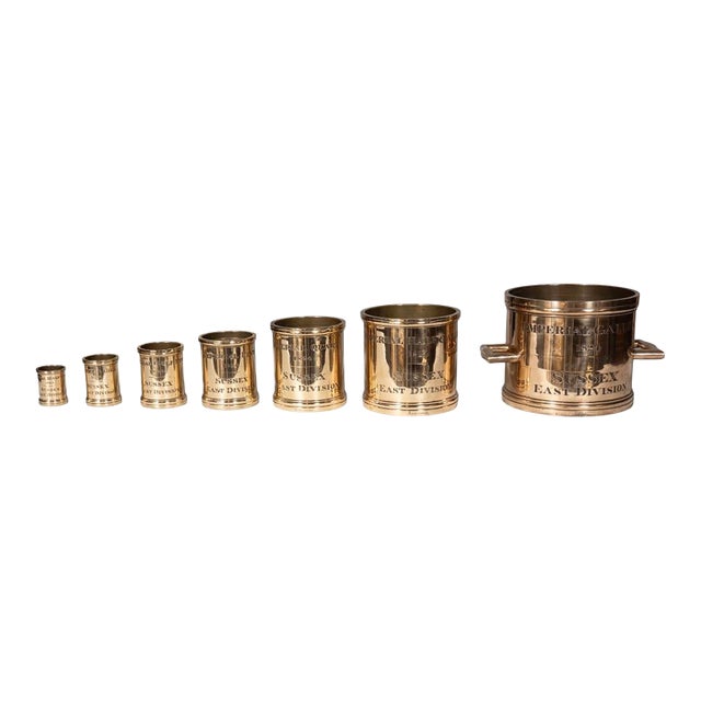 Nest of Seven Bell Metal Measures for East Sussex, England For Sale
