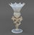 Salviati Attributed Opaline Glass Vase, circa 1950, with spiraling flowers form stem below a fluted glass bowl with...