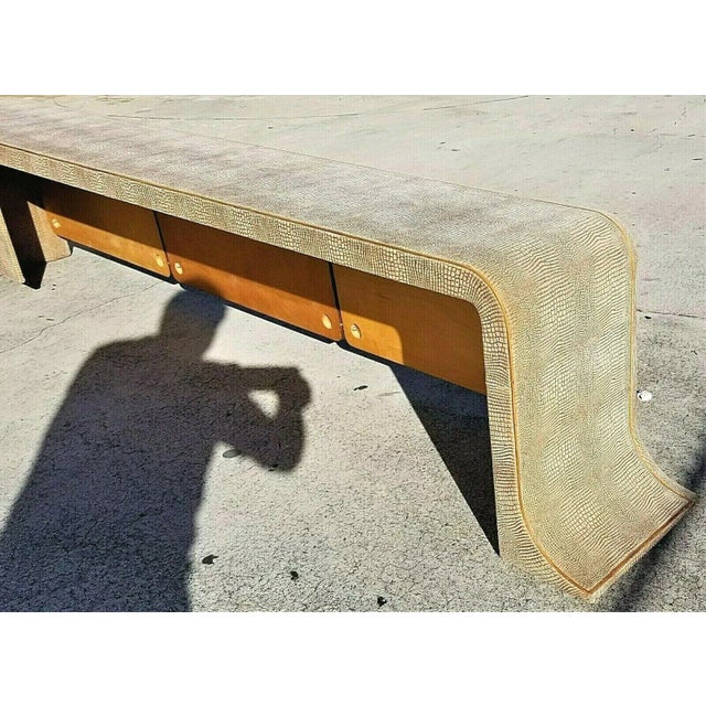 Mid-Century Modern 10 Foot Dunbar Custom Made Mid Century Modern Upholstered L Shaped Bench For Sale - Image 3 of 8