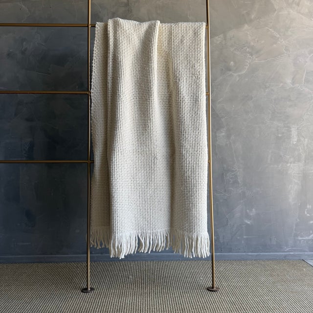 Amari Wool Bed Scarf Throw - Off White For Sale - Image 4 of 5