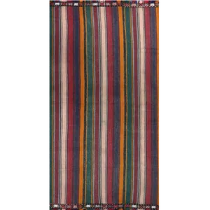 1970s Vintage Scandinavian Style Kilim Rug - 3′2″ × 7′1″