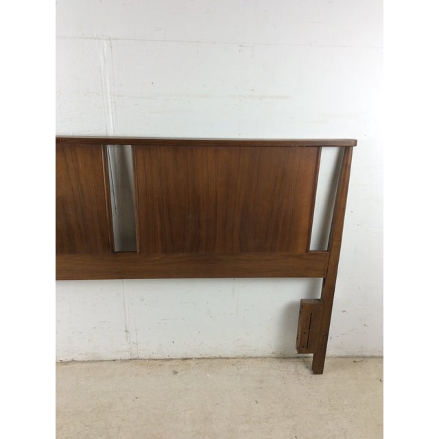 Mid Century Modern Walnut Headboard With Turned Wood Frame For Sale - Image 4 of 18