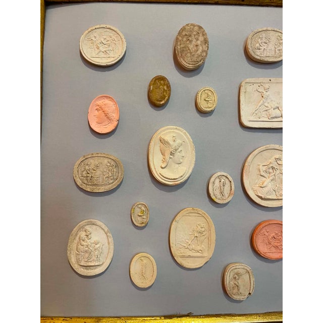 Late 19th Century Italian Plaster Intaglios in Carved Gilt Frame Frame. For Sale - Image 6 of 10