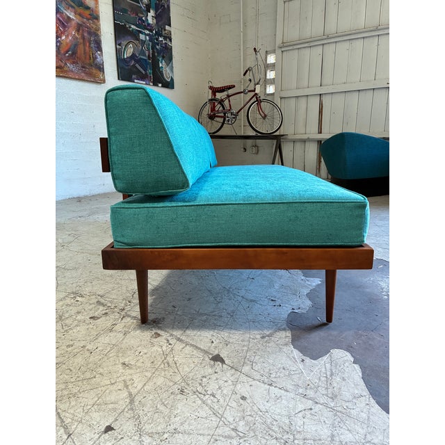 Mid Century Modern Newly Upholstered Walnut Daybed For Sale - Image 4 of 7