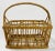 Farmhouse Vintage Woven Rattan Glass or Bottle Caddy For Sale - Image 3 of 7