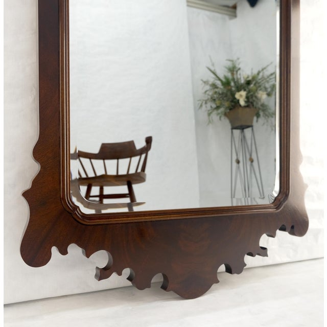 Brown Fine Flame Mahogany Chippendale Style Wall Mirror by Drexel MINT For Sale - Image 8 of 11