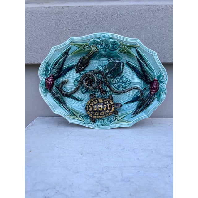 1920s Large Majolica Palissy Fish Wall Platter Circa 1920 For Sale - Image 5 of 5
