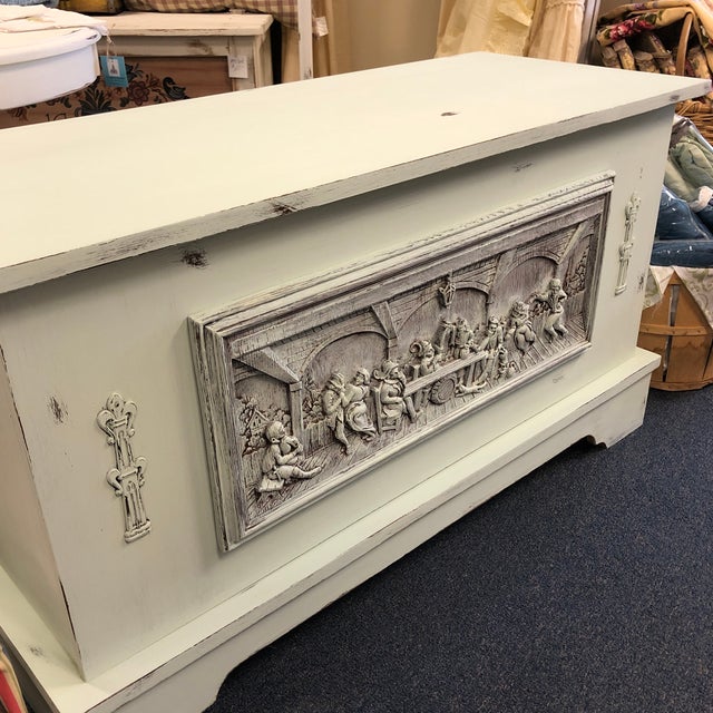 1920s Antique Hand Carved German Trunk For Sale - Image 11 of 13