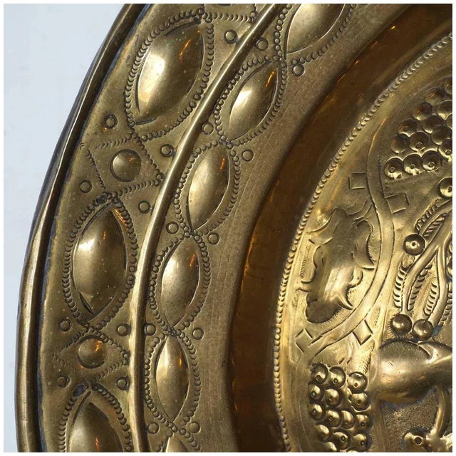Large Northern European Baroque Adam and Eve Brass Repousse Alms Plate For Sale In Denver - Image 6 of 13