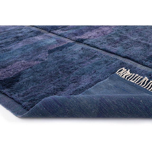 Contemporary Premium Hand-Knotted Moroccan Wool Rug | 11'3" X 8'7" | One of a Kind For Sale - Image 3 of 8