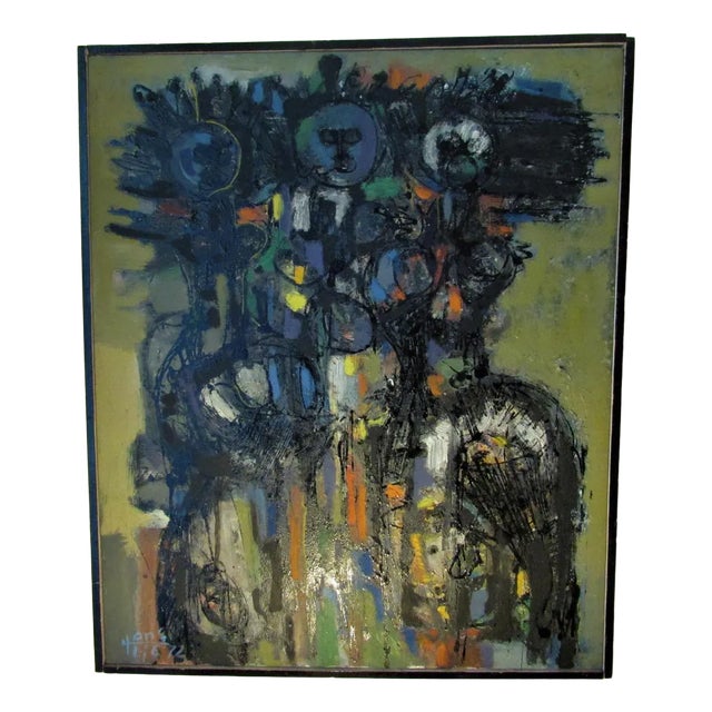 Hans Lie, Abstract Composition, 1972, Oil on Canvas For Sale