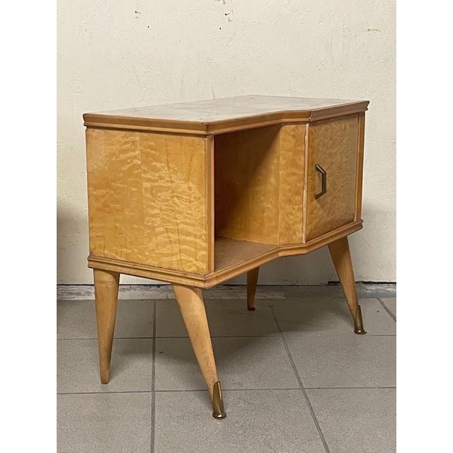 Italian Bedside Tables in Birch Burl and Glass, 1950s, Set of 2 For Sale - Image 10 of 18