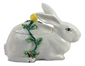 Mid 20th Century Italian Majolica Rabbit Tureen