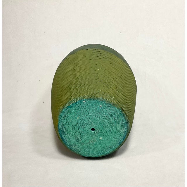 Paper 1980s Two-Toned Green Corrugated Cardboard Vase, by Flute Chicago For Sale - Image 7 of 11