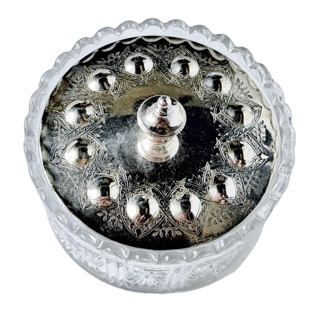 Antique Silverplate & Glass Butter Dish For Sale - Image 4 of 13