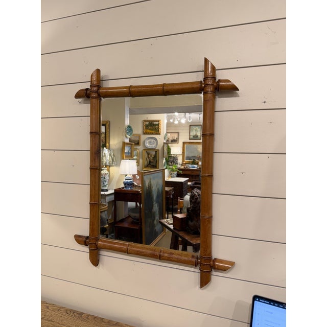 19th Century Faux Bamboo Mirror For Sale - Image 4 of 7