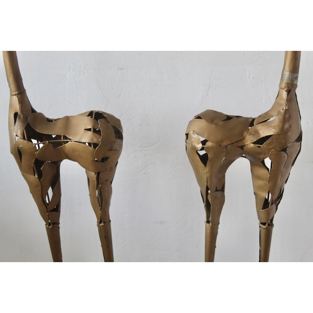 Monumental Stylized Bronze-Finished Metal Gazelle Sculptures-a Pair For Sale In Miami - Image 6 of 17