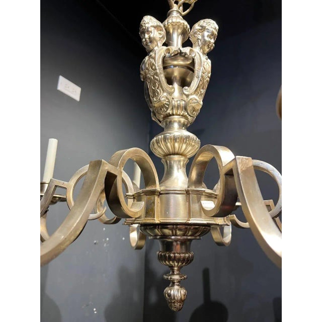 1900s Caldwell Silver Plated Chandelier For Sale In New York - Image 6 of 9