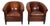 Set of Vintage Dutch Cognac Colored Leather Club Chairs For Sale