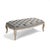 The Maison Tufted Ottoman from Zentique in grey linen features an elongated oval shape with deep button tufting. The...