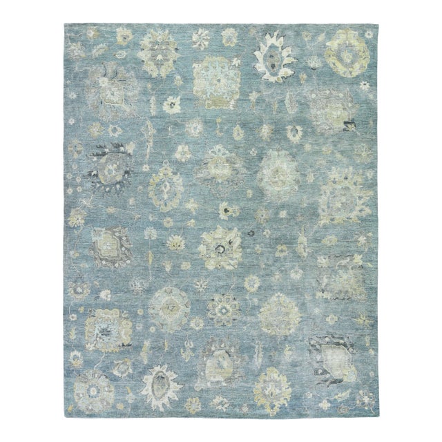 Rugs Evie Hand Knotted Wool Light Blue & Multi - 14'x18' For Sale