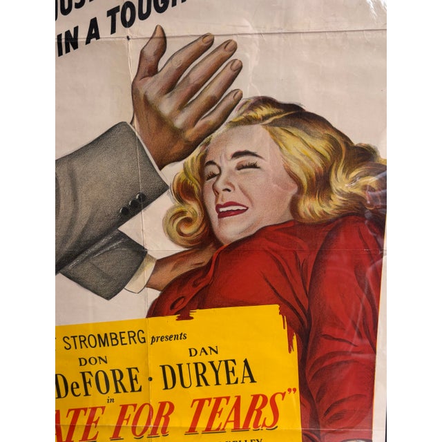 "Too Late for Tears" 1949 Original Movie Poster. Shows signs of use and wear! Shows losses at fold joints. Overall in good...