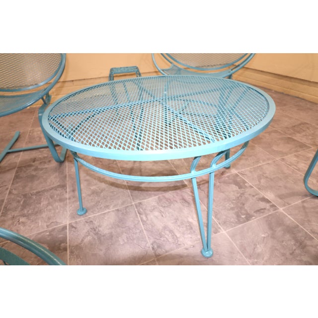 Four Maurizio Tempestini for Salterini “Radar” Cantilever Lounge Chairs With Table, 1950s, Attributed For Sale - Image 11 of 17