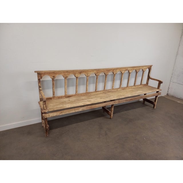 Patinated Church Bench in Fir For Sale - Image 17 of 18