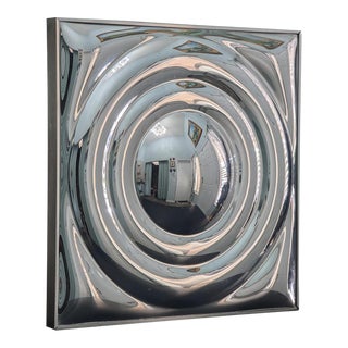 1960s Mid-Century Modern Turner Op Art Saturn Ring Space Age Square Wall Mirror For Sale