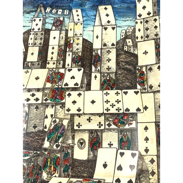 Mid-Century Folding Coffee Table "City of Cards", Piero Fornasetti Italy 1950s For Sale - Image 10 of 13