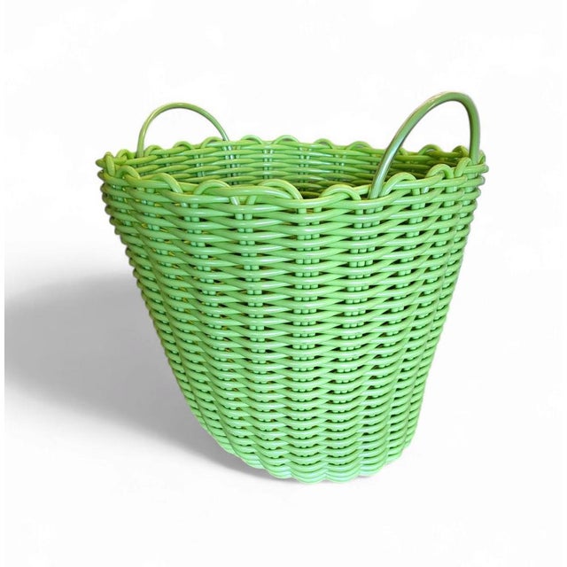 Plastic Woven Plastic Rattan Baskets, 1970s For Sale - Image 7 of 10