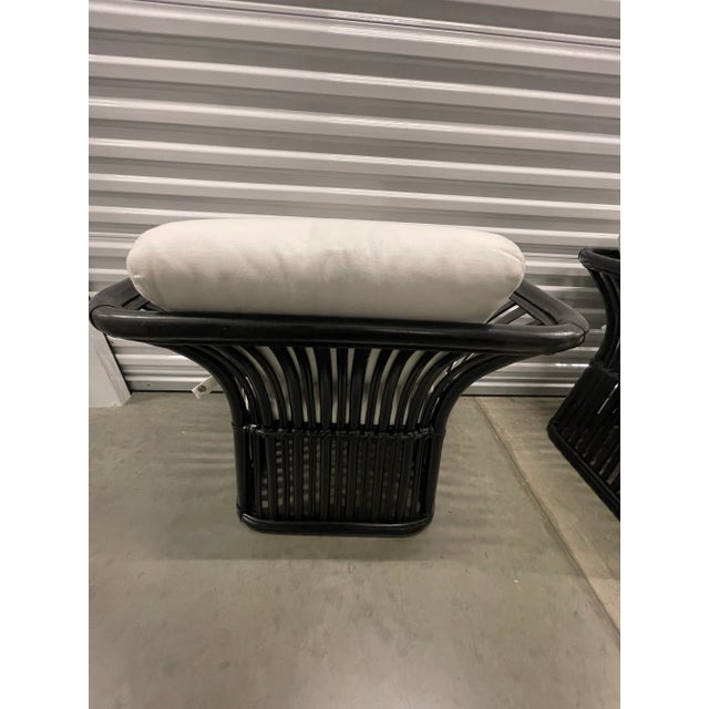 1970s Vintage Black Rattan Chairs Set of 2 Chairish