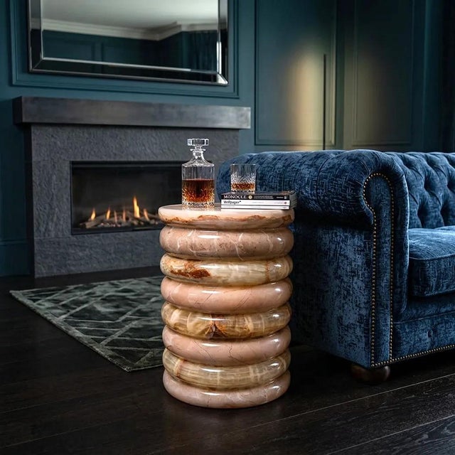 Onyx and Marble Side Table by Forzini For Sale - Image 4 of 13