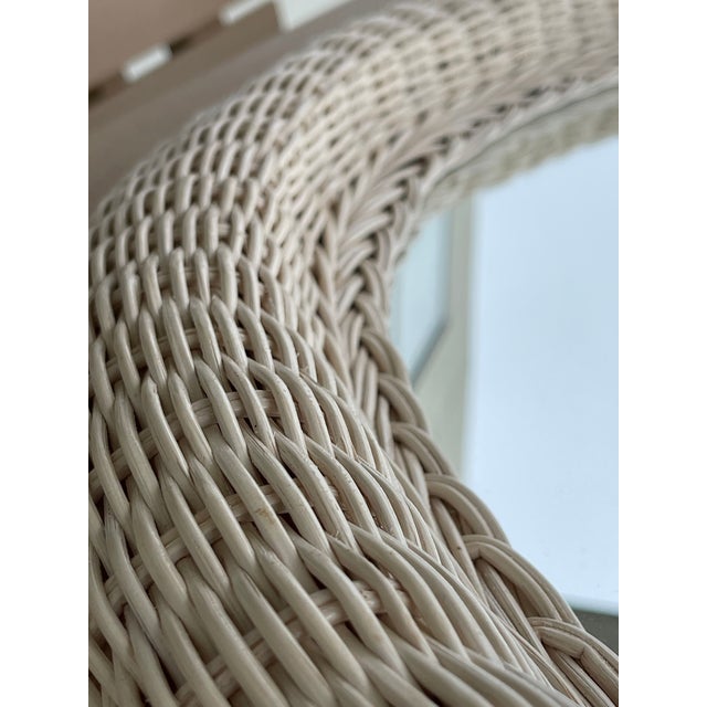 1980’s Vintage Round Wicker Rattan Mirror Chairish